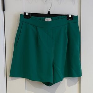 Babaton Emerald Green High-Waist Tailored Shorts